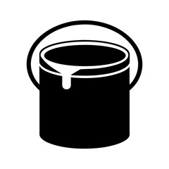 Paint bucket icon simple paint container silhouette vector design with white background