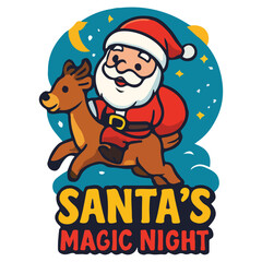 SANTA&rsquo;S MAGIC NIGHT &ndash; Santa with Reindeer at Night