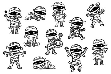 Halloween mummies set