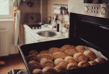 Homemade rolls baked in the oven