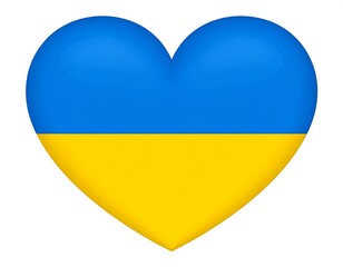 Symbol of solidarity: Ukrainian colors in a heart shape design