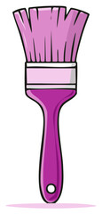 Bright pink paint brush with a purple handle for art and crafts projects