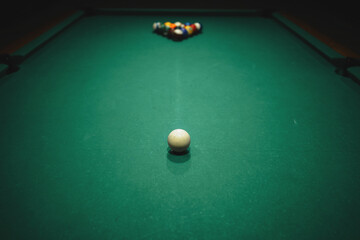 Playing pool in a night pub