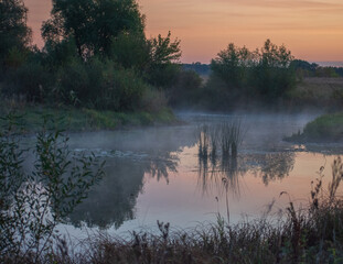 morning mist over the river