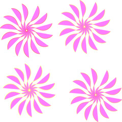 Obraz premium Pink color set of pink flowers design