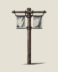 Obraz premium A street pole clipart public signage element in urban environment for graphic design projects