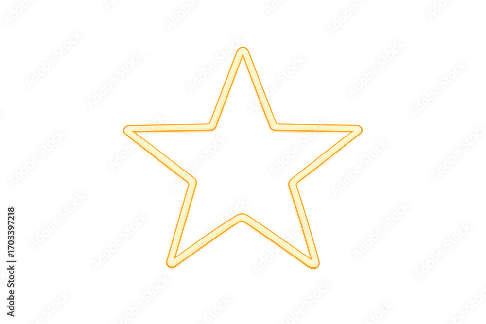 Poster bright neon star glowing on a transparent background, perfect for adding a touch of sparkle to any p