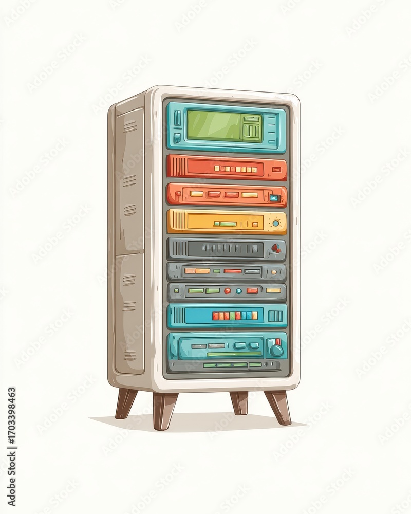 Aufkleber enhancing server rack efficiency technology clipart elements for modern it spaces