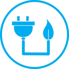 green energy icon blue