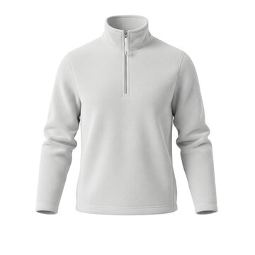 Blank white quarter zip fleece pullover mockup