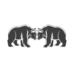 Fototapeta premium Professional finance logo with bull and bear high resolution picture