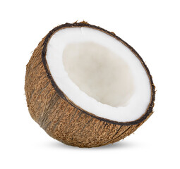 half coconut isolated on transparent png