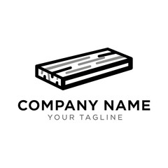 A simple, bold line art logo featuring a wooden plank or block, suitable for construction or carpentry businesses.