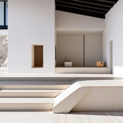 modern bathroom with white furniture