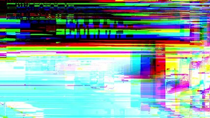 Professional VHS glitch distortion overlay transition with RGB split color effect and damaged error block for futuristic video and film editing - Powered by Adobe