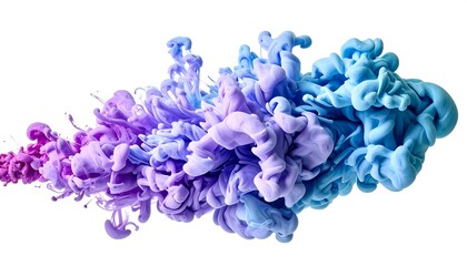 Obraz premium Majestic Fusion: An Abstract Dance of Purple and Blue Pigments in Motion