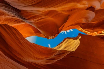 Fototapete Rund Rot Lila アメリカ　アリゾナ州のロウワーアンテロープキャニオンの風景　グランドキャニオン　グランドサークル  © ZK