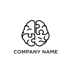 Brain puzzle logo representing intelligence and problem solving for innovative companies.