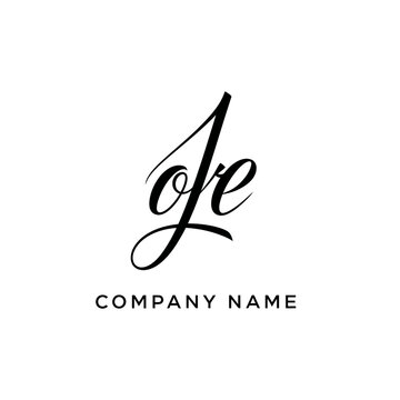 Elegant Handwritten OE Letter Logo Design Vector.