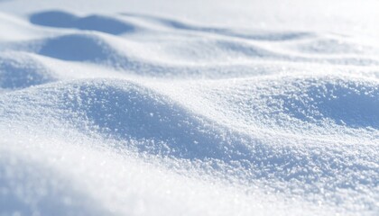 Obraz premium Close Up of Fresh White Snow Textured Surface in Winter Landscape with Soft Light and Detailed Patterns