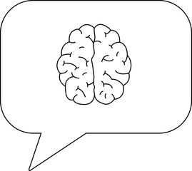 chat icon and human brain icon with white background