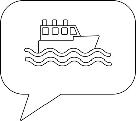 Fototapeta premium chat icon and ship icon with white background
