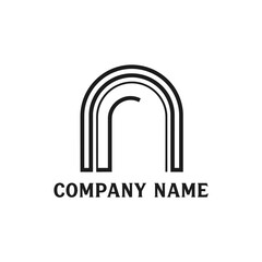 Modern Abstract Letter N Logo with Triple Arch Design.