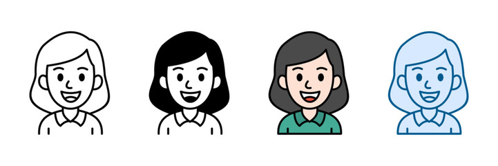 Mother Smile Icon Set Multiple Style Collection