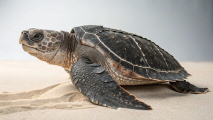 Obraz premium Leatherback Sea Turtle on studio background
