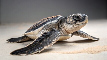 Fototapeta premium Leatherback Sea Turtle on studio background