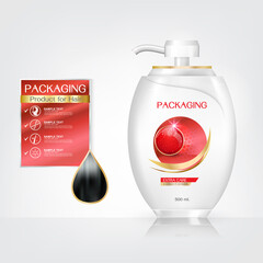Hair Care Product Packaging Bottle with Extra Care Conditioner icon Vector.