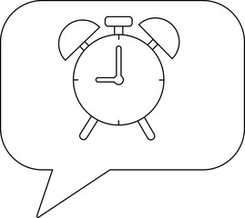 chat icon and alarm icon with white background