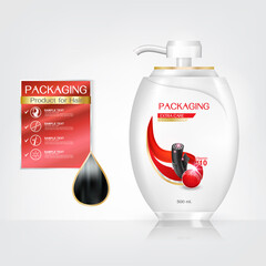Hair Care Product Packaging Bottle with Extra Care Conditioner icon Vector.