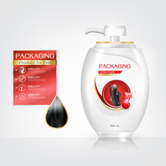 Hair Care Product Packaging Bottle with Extra Care Conditioner icon Vector.