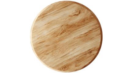 Top view of a light brown wooden circular surface