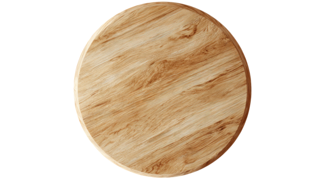 Top view of a light brown wooden circular surface - Powered by Adobe