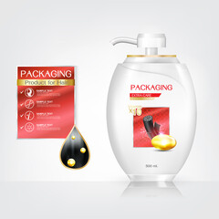 Hair Care Product Packaging Bottle with Extra Care Conditioner icon Vector.