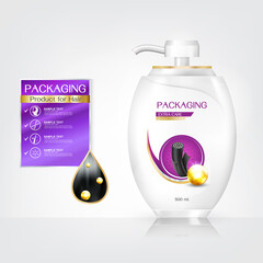 Hair Care Product Packaging Bottle with Extra Care Conditioner icon Vector.