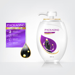 Hair Care Product Packaging Bottle with Extra Care Conditioner icon Vector.