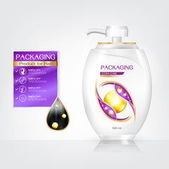 Hair Care Product Packaging Bottle with Extra Care Conditioner icon Vector.