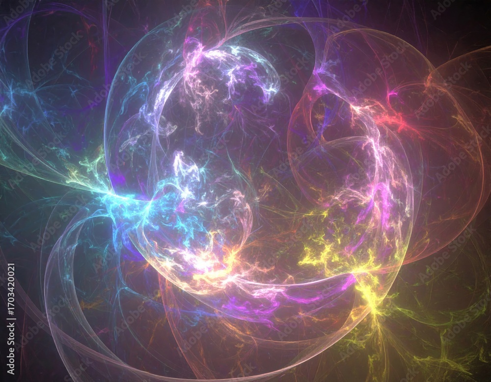 Poster vibrant abstract background with swirling colors and dynamic light effect on dark backdrop