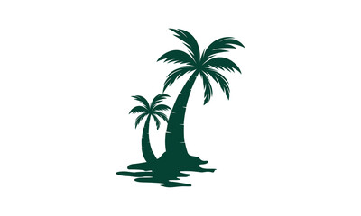 Palm tree illustration logo design