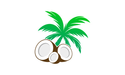 Coconut fruit illustration logo design