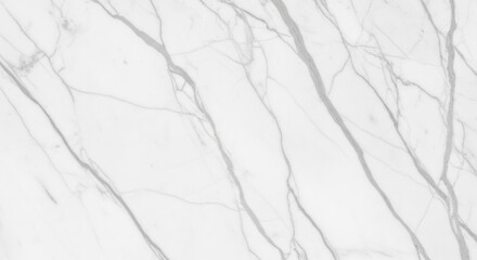 Obraz premium Pristine white marble surface with elegant diagonal grey veins.