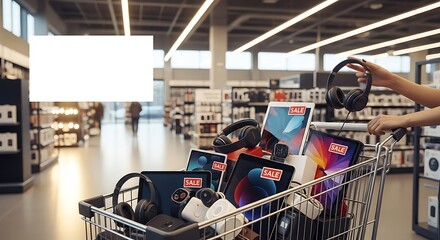 Electronics on Sale in Shopping Cart