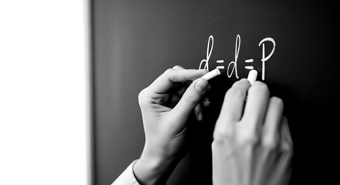 Mathematical equation on chalkboard representing economic parity concept