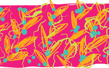 Doodle Naive Abstract Colorful Pattern Landscape for Walldecor poster