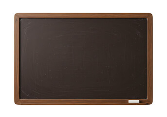 Fototapeta premium Dark Wooden Frame Chalkboard Blank Surface for Messaging isolated on transparent background