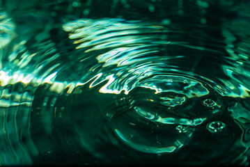 369.Abstract close-up of water drop collision.