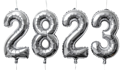 Silver metallic balloon numbers 2823